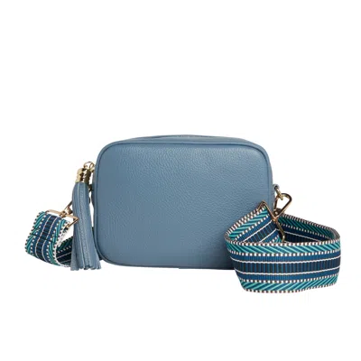 Betsy & Floss Women's Verona Crossbody Tassel Denim Bag With Blue Aztec Strap