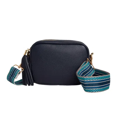 Betsy & Floss Women's Verona Crossbody Tassel Navy Bag With Blue Aztec Strap