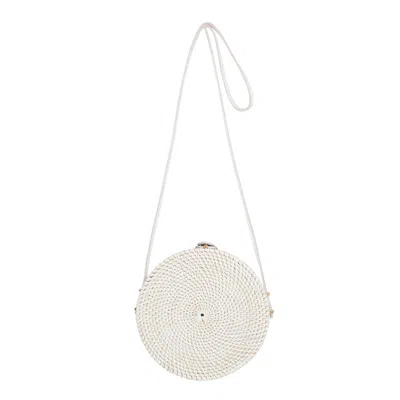 Betsy & Floss Women's White Santorini Round Basket Bag