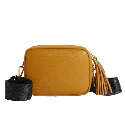 Betsy & Floss Women's Yellow / Orange Verona Crossbody Tassel Mustard Bag With Teal & Brown Leopard Strap In Yellow/orange