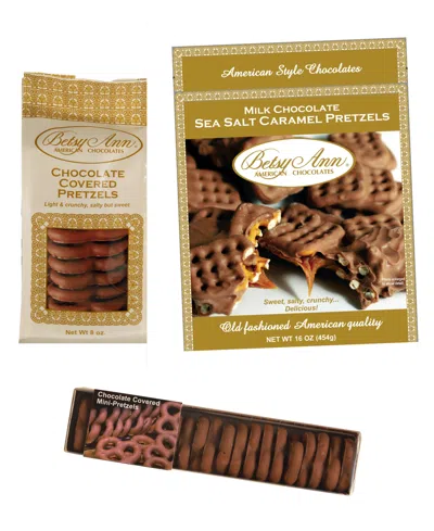 Betsy Ann Chocolates Chocolate Pretzel Assortment Bundle, 3 Piece In No Color