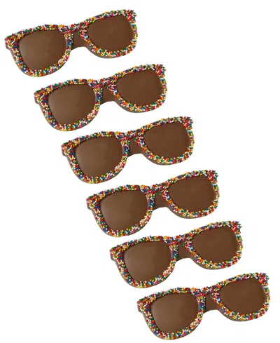 Betsy Ann Chocolates Fourth Of July Milk Chocolate Sunglasses, 6 Pack In Transparent