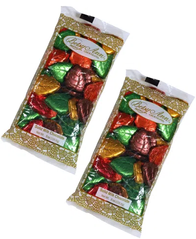 Betsy Ann Chocolates Harvest Milk Chocolate Foil Leaves, 2 Pack In No Color