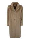 Betta Corradi 2 Bottons Coat In Nude & Neutrals