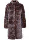Betta Corradi Quilted Faux-fur Coat In Brown