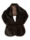 Betta Corradi Brown Faux Fur Coat With Gathered Waist In Multi