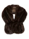 Betta Corradi Faux-fur Sleeveless Jacket In Brown