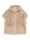 Betta Corradi Beige Hooded Coat With Plush Texture In Neutral