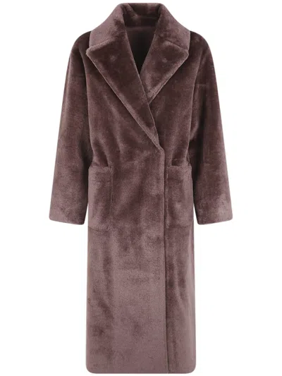 Betta Corradi Coat Double Breasted "shao" In Brown