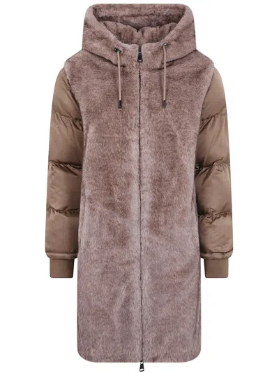 Betta Corradi Coat Hooded "dudu" In Brown