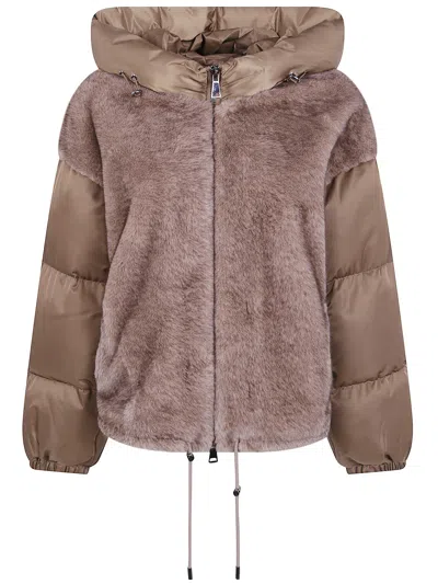 Betta Corradi Coat Hooded "dudu" In Brown