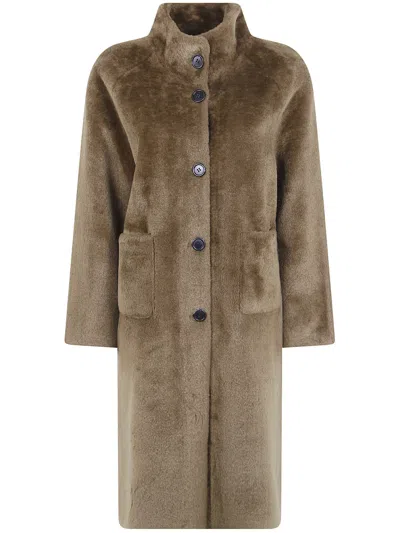 Betta Corradi Coat Reversible Long "shao" In Green