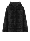 Betta Corradi Hooded Faux-fur Jacket In Black