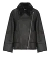 Betta Corradi Faux-fur Collar Zip-up Jacket In Black