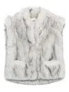 Betta Corradi Sleeveless Faux Fur Jacket In Blue