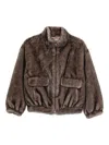 Betta Corradi Faux Fur Bomber Jacket In Brown