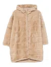 Betta Corradi Hooded Faux-fur Coat In Brown