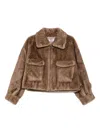 Betta Corradi Pocketed Faux-fur Jacket In Brown