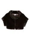 Betta Corradi Faux Fur Cropped Jacket In Brown