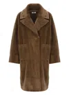 Betta Corradi Double-breasted Faux-fur Coat In Brown