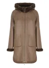 Betta Corradi Faux-fur Hooded Coat In Brown