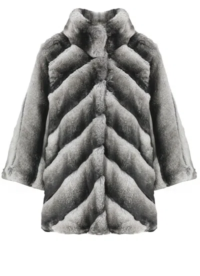 Betta Corradi Faux Fur Coat In Gray