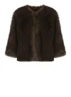 Betta Corradi Faux-fur Jacket In Brown