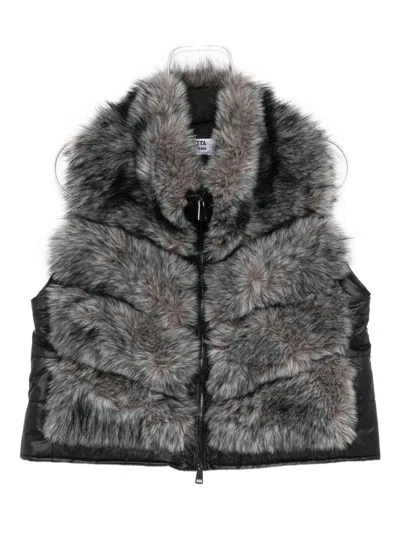 Betta Corradi Faux-fur Zip-up Vest In Gray