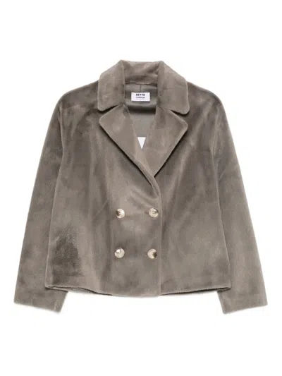 Betta Corradi Double-breasted Coat In Gray