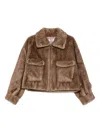 Betta Corradi Tailored Brown Coat With Plush Texture In Brown