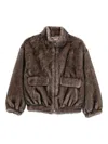 Betta Corradi Faux Fur Bomber Jacket In Brown