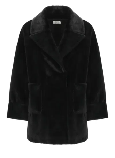 Betta Corradi Faux Fur Coat In Black