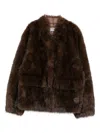 Betta Corradi Faux Fur Jacket In Brown