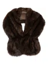 Betta Corradi Faux-fur Sleeveless Jacket In Brown
