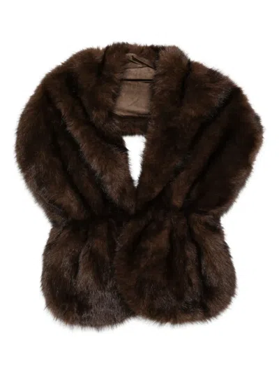 Betta Corradi Faux-fur Sleeveless Jacket In Brown
