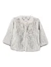 Betta Corradi Open-front Faux-fur Jacket In Gray