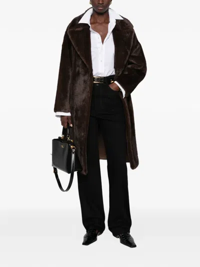 Betta Corradi Faux-fur Notch-lapel Coat In Multi
