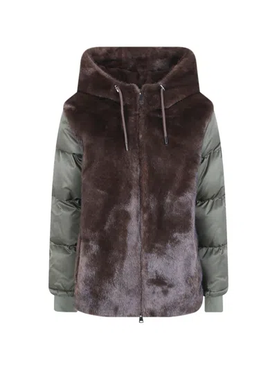 Betta Corradi Faux-fur Padded Jacket In Brown