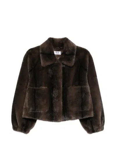 Betta Corradi Faux-fur Spread-collar Jacket In Brown