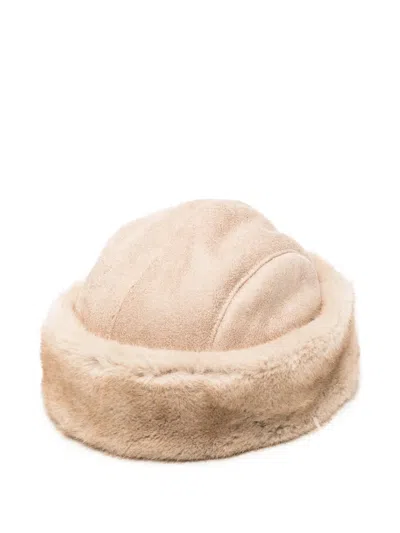 Betta Corradi Faux-fur-trim Hat In Neutral