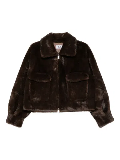 BETTA CORRADI FRONT-POCKETS FAUX-FUR JACKET