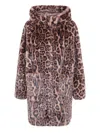 Betta Corradi Hooded Leopard Jacket In Brown