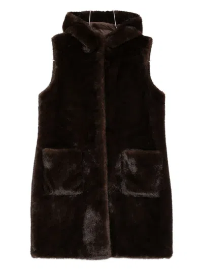 Betta Corradi Hooded Patch-pocket Gilet In Brown