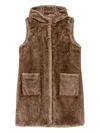 Betta Corradi Hooded Pocketed Gilet In Brown