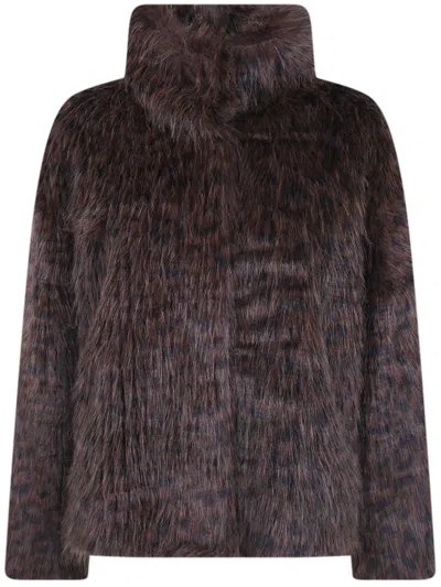 Betta Corradi Jacket High Neck "leop" In Black