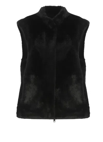 Betta Corradi Syntetic Fur Vest In Black