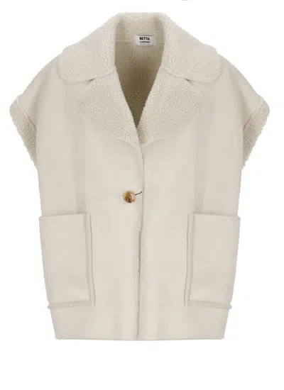 Betta Corradi Synthetic Suede Leather Vest In White