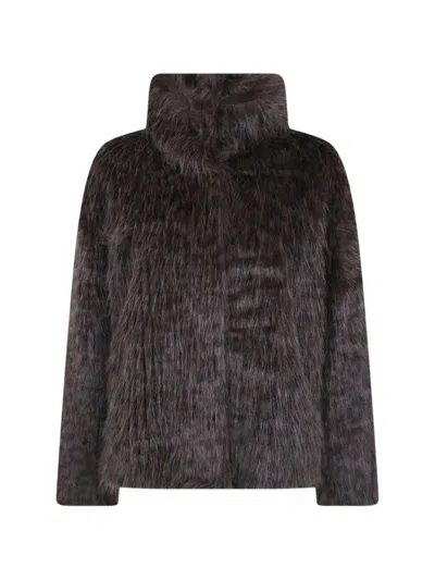 Betta Corradi Leopard-print Faux-fur Jacket In Transparent