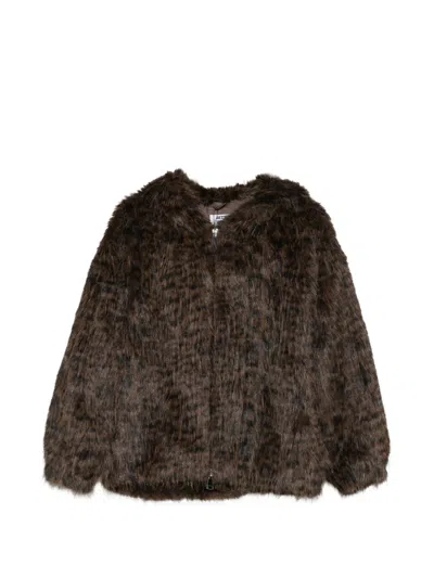 Betta Corradi Leopard-print Faux-fur Jacket In Brown