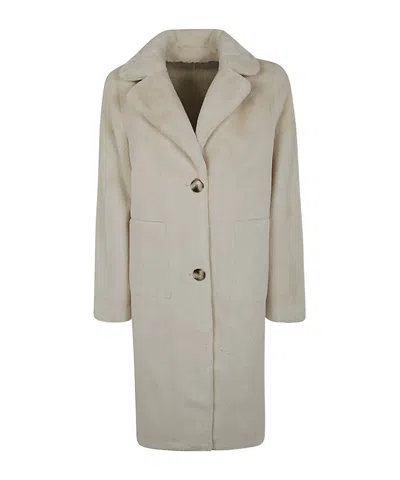 Betta Corradi Long-sleeved Coat In Nude